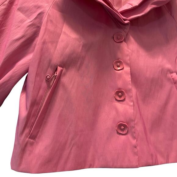 Samuel Dong Pink Glam Party Ruffle 3/4 Sleeve Cropped light Jacket Small preppy - Picture 4 of 6